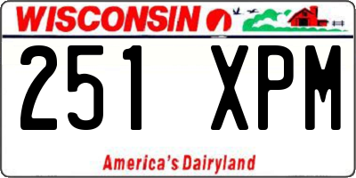 WI license plate 251XPM