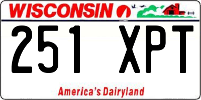 WI license plate 251XPT