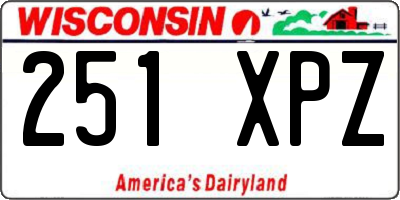WI license plate 251XPZ