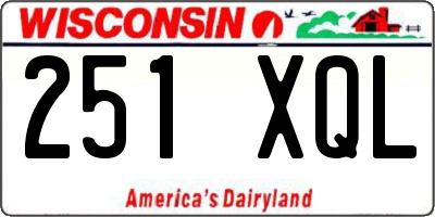 WI license plate 251XQL