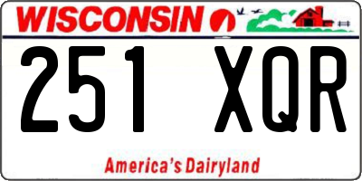 WI license plate 251XQR