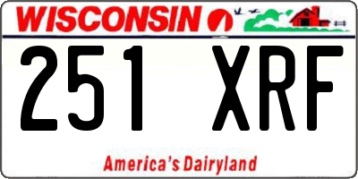 WI license plate 251XRF