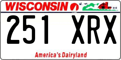 WI license plate 251XRX