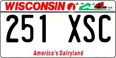 WI license plate 251XSC