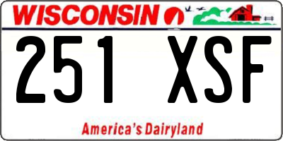 WI license plate 251XSF