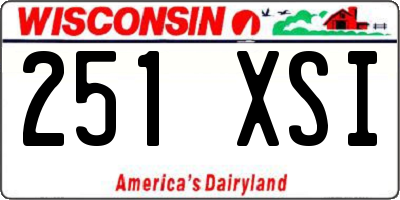WI license plate 251XSI