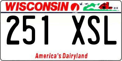 WI license plate 251XSL