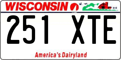 WI license plate 251XTE