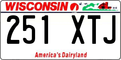 WI license plate 251XTJ
