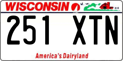 WI license plate 251XTN