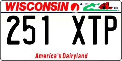 WI license plate 251XTP