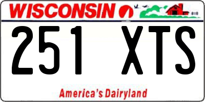 WI license plate 251XTS