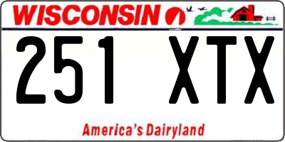 WI license plate 251XTX