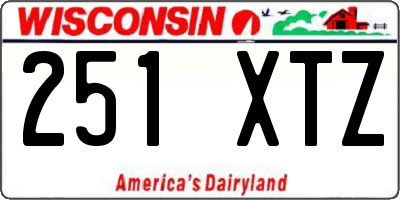 WI license plate 251XTZ