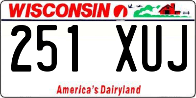 WI license plate 251XUJ