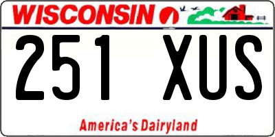 WI license plate 251XUS