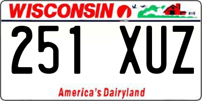 WI license plate 251XUZ