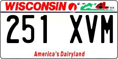 WI license plate 251XVM