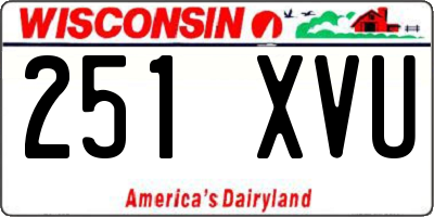 WI license plate 251XVU