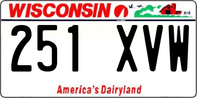WI license plate 251XVW