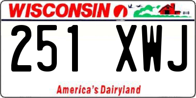 WI license plate 251XWJ