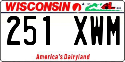 WI license plate 251XWM