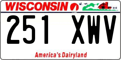 WI license plate 251XWV