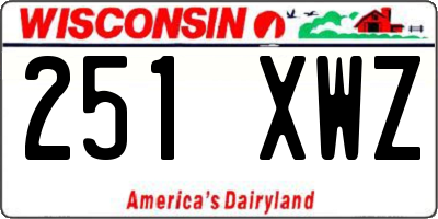 WI license plate 251XWZ