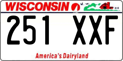 WI license plate 251XXF