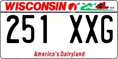 WI license plate 251XXG
