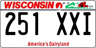 WI license plate 251XXI