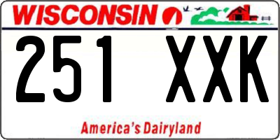 WI license plate 251XXK