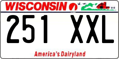 WI license plate 251XXL