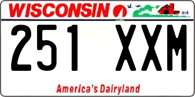 WI license plate 251XXM
