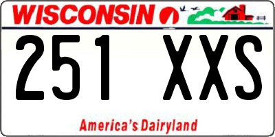 WI license plate 251XXS