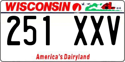 WI license plate 251XXV