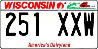 WI license plate 251XXW