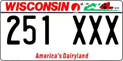 WI license plate 251XXX