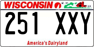 WI license plate 251XXY