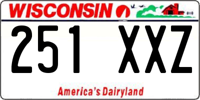 WI license plate 251XXZ