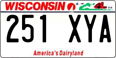 WI license plate 251XYA