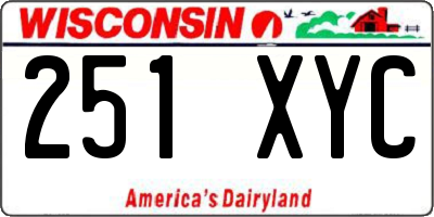 WI license plate 251XYC