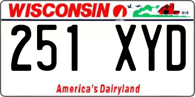 WI license plate 251XYD