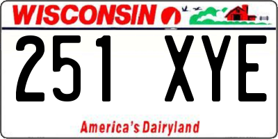 WI license plate 251XYE