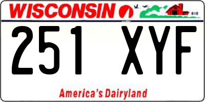 WI license plate 251XYF
