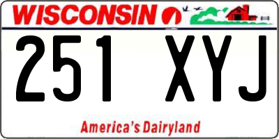 WI license plate 251XYJ
