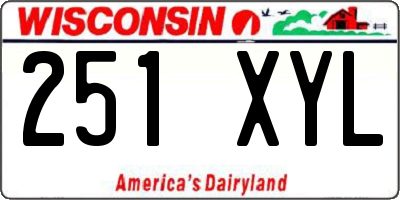 WI license plate 251XYL