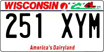 WI license plate 251XYM