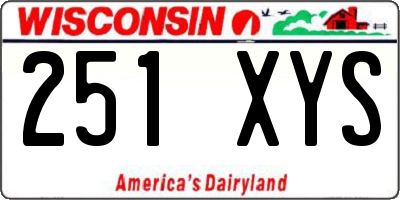 WI license plate 251XYS