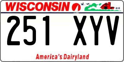 WI license plate 251XYV